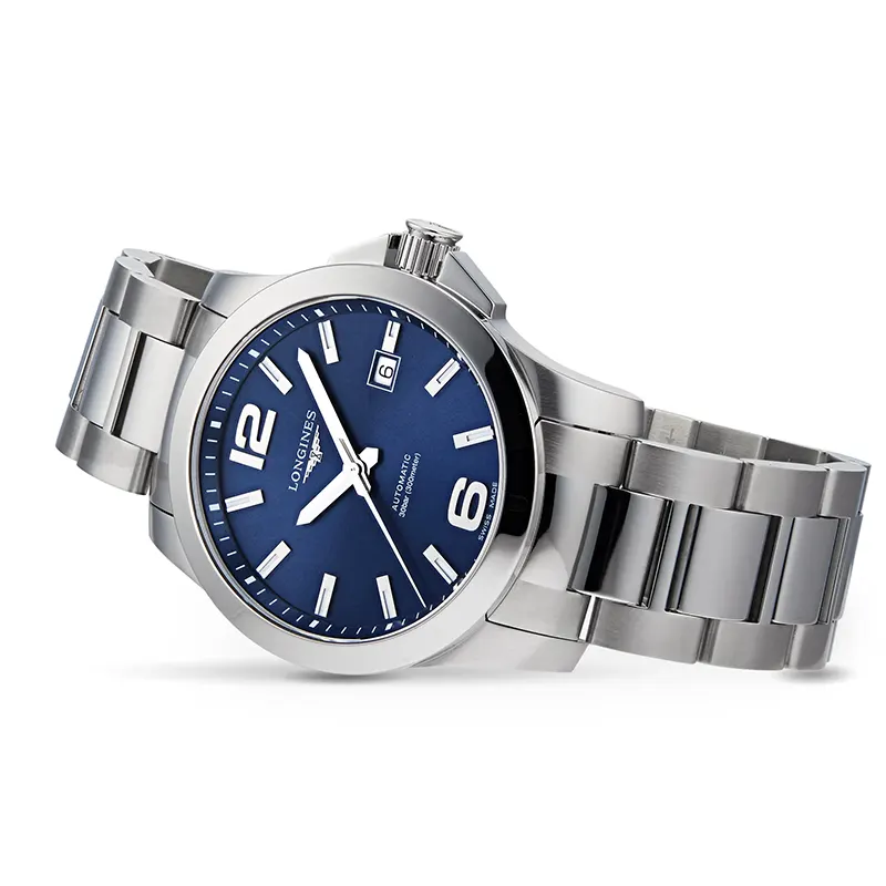 Longines Conquest Automatic Blue Dial Sapphire Men's Watch- L3.777.4.99.6